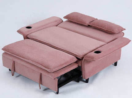 Modern Fabric Multi-Functional Sofa Bed With Adjustable Armrests And Backrests