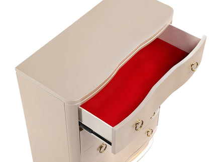 Flora - 5 Drawer Chest With Vertical Storage, LED Lighting - Champagne