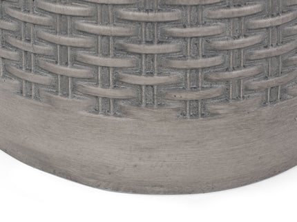 Outdoor Lightweight End Table Round Concrete Outdoor Side Table - Natural