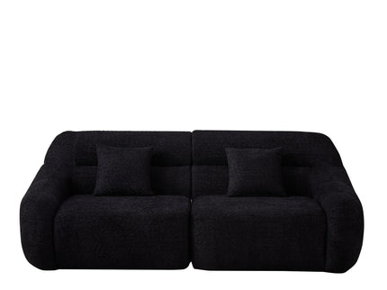 Luxury Curved Corner Sectional Sofa With 4 Pillows
