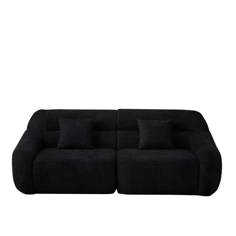 Luxury Curved Corner Sectional Sofa With 4 Pillows