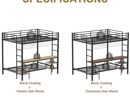Ethan - Bunk Bed With Desk, Charging Station, Storage Shelves