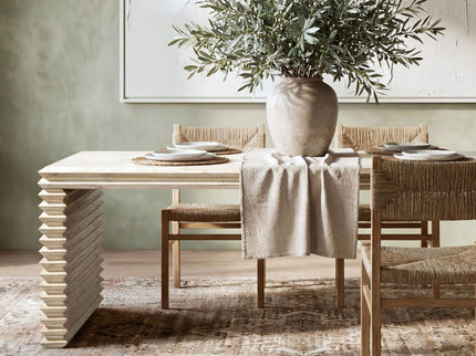 Veda - Geometric Waterfall Dining Table - White