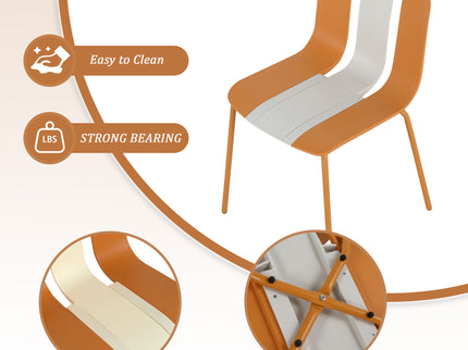 4 Piece Set Of Modern Striped Color- Blocking Single Chairs With Long Table