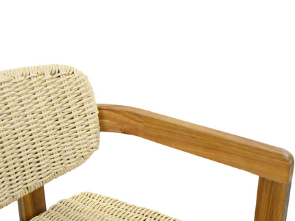Outdoor Accent Armchairs For Patio (Set of 2) - Natural / Teak