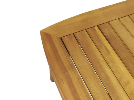 Outdoor Acacia Wood Loveseat Set With Coffee Table