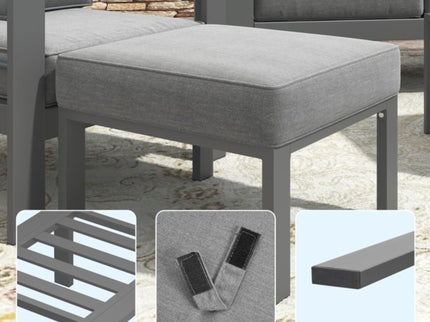 All-Weather Patio Ottomans With Thick Cushions (Set of 2)