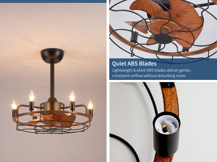 Modern Farmhouse Ceiling Fan, Adjustable Hanging