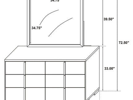 6 Drawer Dresser With Mirror - White