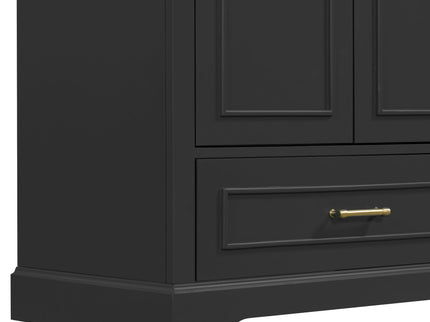 Bathroom Vanity With Sink, 1 Divided Drawer And 2 Soft Close Doors With Double Shelf