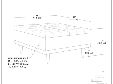 Mariah - Upholstered Lift Top Table Storage Ottoman