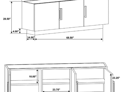 Metzger - 3 Door Sideboard Buffet - Gray