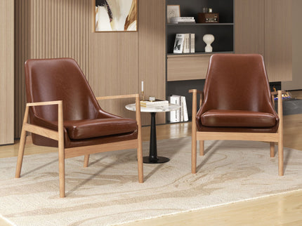 Mid-Century Modern Accent Armchair With High Back