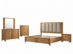 Light Brown / 5 Pc. Bed, Nightstand, Chest, Dresser, Mirror / Queen
