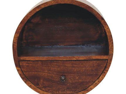 Floating Circle Bedside Table - Chestnut