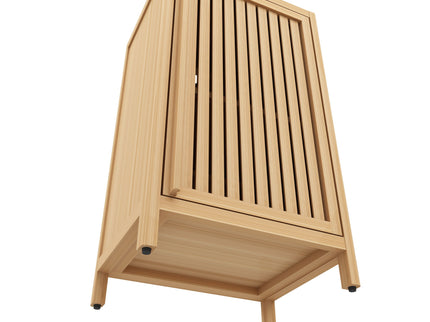 Bamboo Freestanding Storage Cabinet With Door And Shelf For Bathroom, Living Room, Kitchen - Natural / Natural Wood