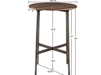 Renu - Round Bar Table With Industrial Charm - Light Brown