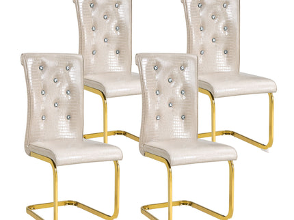 Elegant Design Alligator Skin Upholstered Dining Chairs