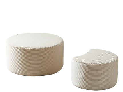 Modern Upholstered Round Coffee Table For Living Room (Set of 2)