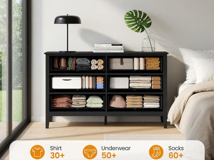 Modern 6 Drawer Fluted Dresser