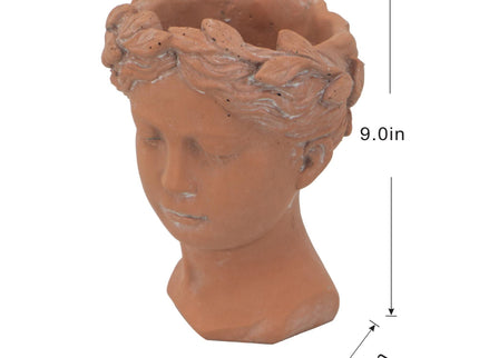 D6X9" Visage Head Bust Planter - Brown