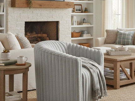 Alexa - Barrel Swivel Chair - Gray