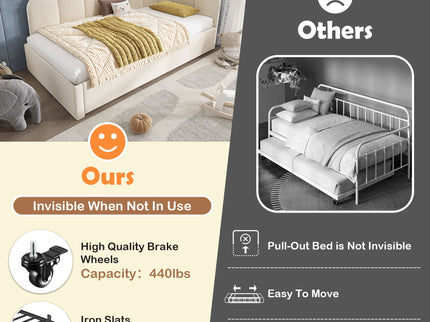 Upholstered Daybed With Pull-Out Bed