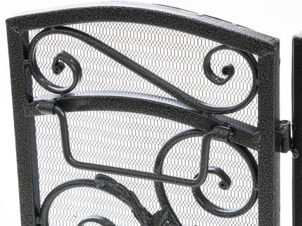Mariella - Traditional Floral Iron Fireplace Screen With Ornate Design