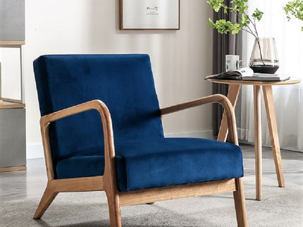 Classic Mid-Century Modern Accent Chairs, Open Framed Armchair With Cushioning