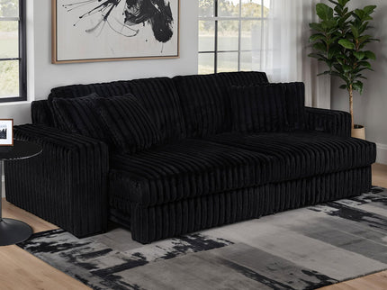 Clifford - Upholstered Dual Power Chaise Sofa - Black
