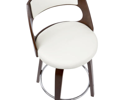 Cecina - Mid-Century Modern Fixed Height Counter Stool With Swivel And Round Footrest (Set of 2)