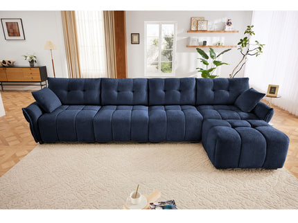 Sofa Set With Ottoman And Pillows, Textured, High Resilience Cushions