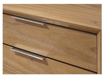 1 Piece 5 Drawer Tall Chest Bedroom Furniture - Natural Wood