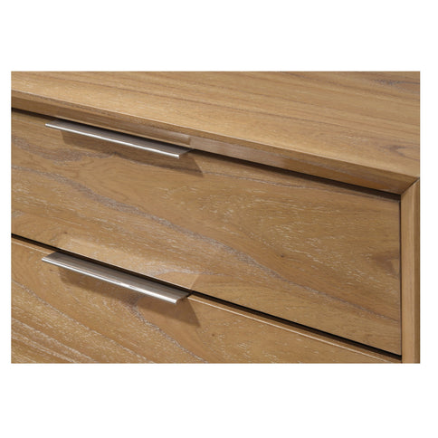 1 Piece 5 Drawer Tall Chest Bedroom Furniture - Natural Wood