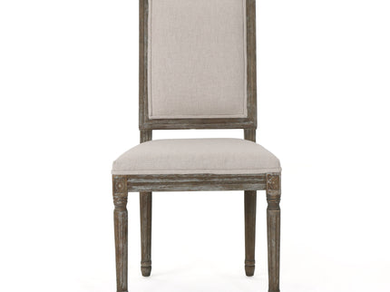 Traditional Style Dining Chair Set With Fabric Upholstery