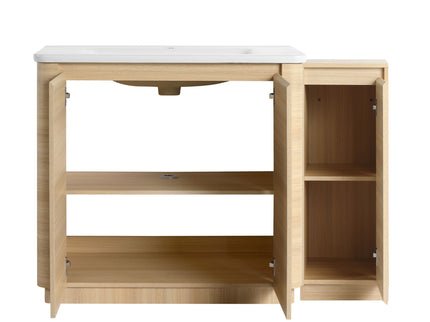 Freestanding Bathroom Vanity With Sink, 1 Small Storage Cabinet, Soft Close Door