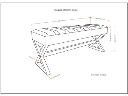 Salinger - Large Upholstered Ottoman Bench