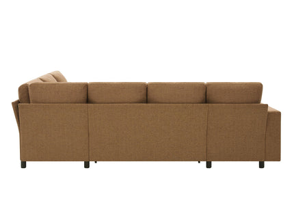 U - Shaped Convertible Sectional Sofa Bed With Storage, USB Charger & Cup Holders
