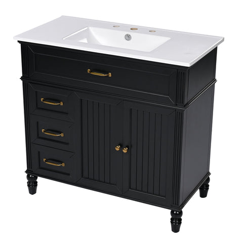 Bathroom Vanity With Sink, Freestanding Cabinet & Drawers