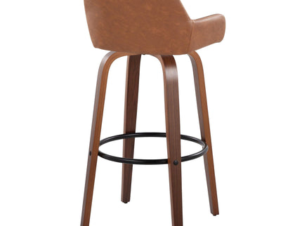 Daniella - Contemporary Fixed Height, Barstool & Swivel And Round Footrest (Set of 2)