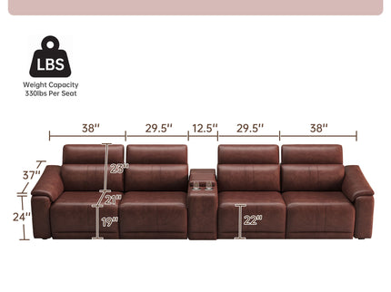 Modular Sofa With Recliners And Cup Holders Sectional Set