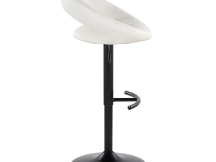 Posh - Contemporary Adjustable Barstool With Swivel & Rounded T Footrest (Set of 2)