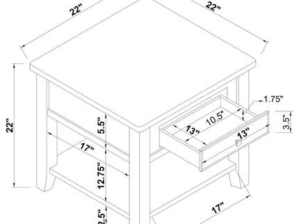 1 Shelf End Table - Brown