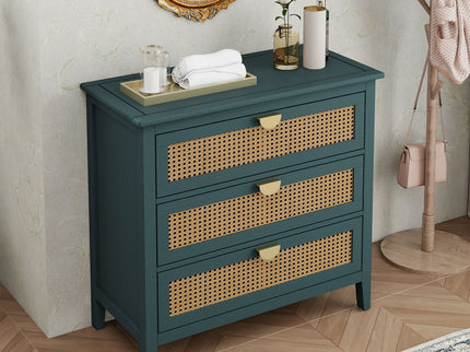 3 Drawer Cabinet, Natural Rattan, American Furniture