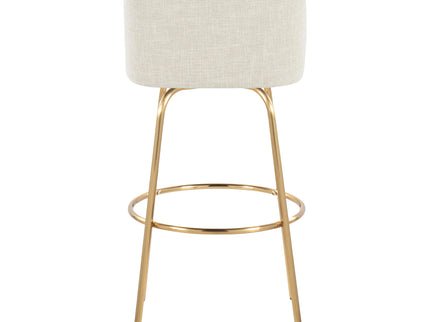 Toriano - Contemporary Fixed Height Barstool With Swivel And Round Footrest (Set of 2)