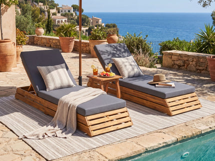 Chaise Lounge Set With 2 Fold Cushion