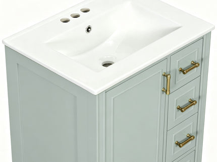 Modern Bathroom Vanity With Sink, Soft Close Doors, 3 Drawers