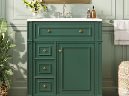 Bathroom Vanity Cabinet With Sink, Soft Close Doors With Door Organizer