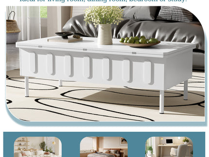 Lift Top Coffee Table With 2 Drawers With Hidden Storage Compartment For Living Room