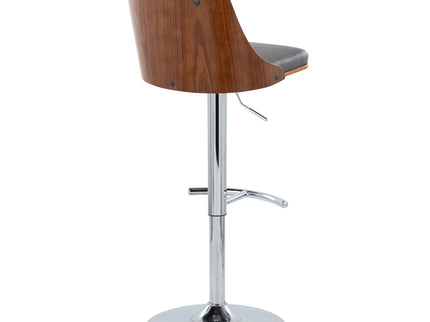 Gianna - Mid Century Modern Adjustable Barstool With Swivel With Rounded T Footrest (Set of 2)